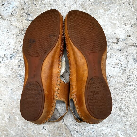 Pikolinos Sandals Puerto Vallarta Womens Size 39 US 8.5 -9 Tan Leather T Strap - Picture 10 of 12